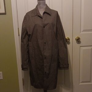 H&M Men's Tan Checkered Trench Coat